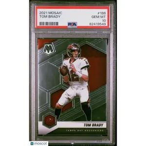 2021 Panini Mosaic Tom Brady #186 PSA 10 Tampa Bay Buccaneers GOAT