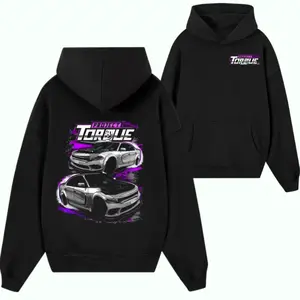 Project Torque Charger Graphic Hoodie – Black Streetwear Sweatshirt Featuring Performance Muscle Car Design