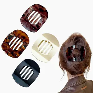 4-Pack Trendy Hair Clips for Women & Girls – Lay-Flat Design, Strong Hold, Non-Slip Grip – Simple Solid Colors (Style C)