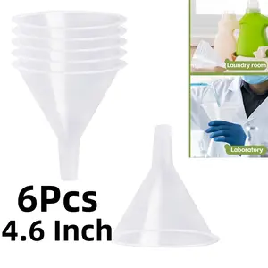 6 Pieces Kitchen Funnel Set - Durable Plastic, Food-Safe for Oil & Wine Pouring, Essential Cooking Tools, Funnels for Kitchen Use (4.6 Inch)- Home Improvement. Utensils