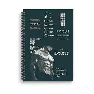 Gym Fitness Discipline Planner, Motivational Male Workout Log, Daily Habit Tracker, Self-Improvement Journal, Focus and Consistency Diary