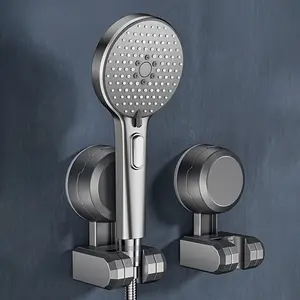 Shower Suction Cup Shower Holder, Bathroom Wall Mount Shower Rack, No Drilling Design, Easy Installation, Excellent Stability, Summer Shower Accessories, Adjustable Shower Head