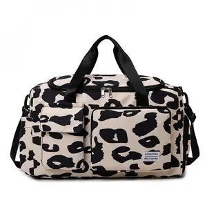 Leopard/Zebra & Camo Gym Duffle Bag Giant Capacity Water-Resistant Weekender Padded Shoulder Strap Top Handles Stylish Urban Carryall for Gym Travel Daily Use