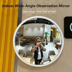 Modern Round Panoramic Convex Mirror, Wide Angle Horizontal Design, Portable Multi-Purpose Mirror for Travel, Home Decor, Living Room, Bedroom, Hallway
