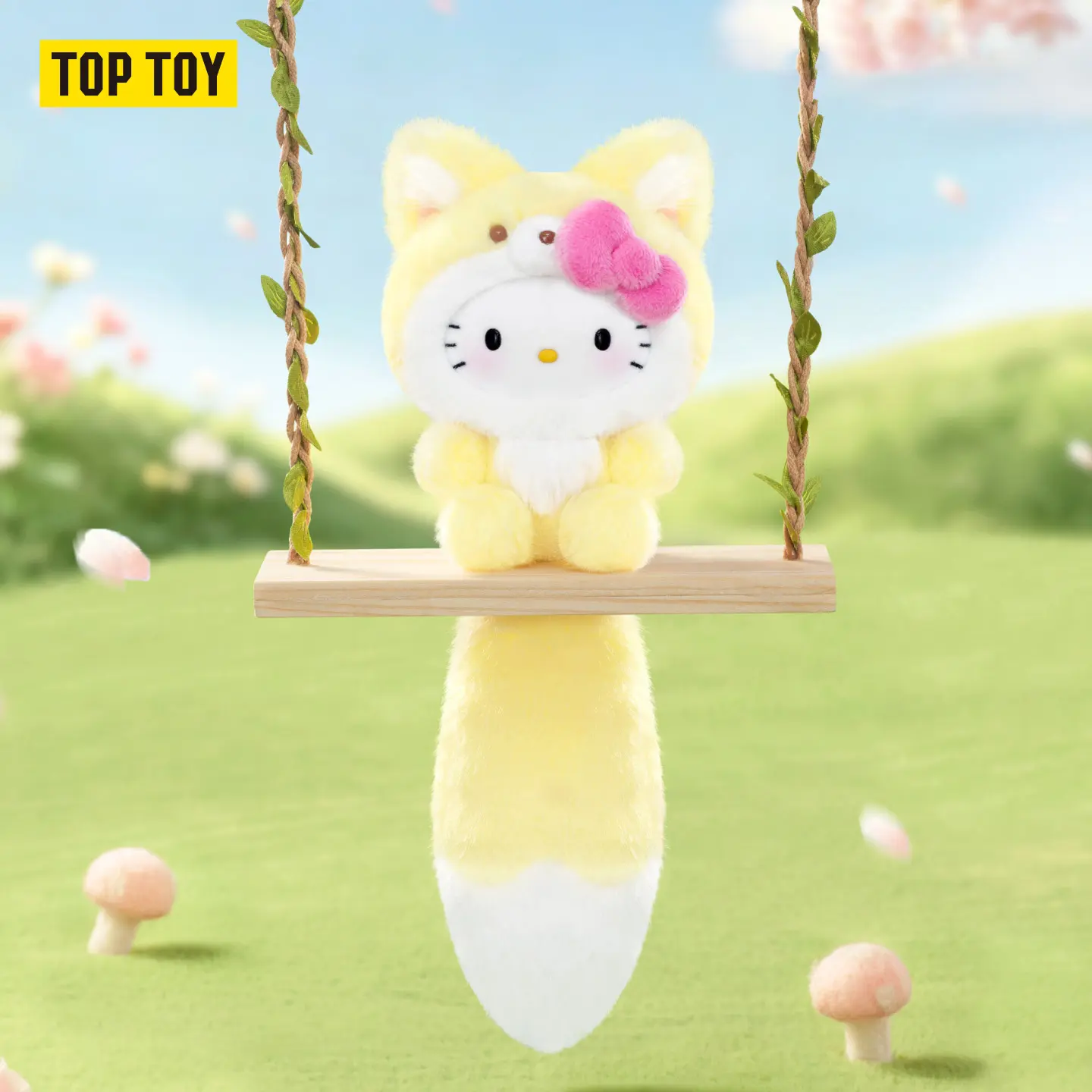 [Back to School] TOPTOY  Hello Kitty Healing Forest Series Plush Charm Blind Box, Soft Fluffy Bag Pendant, Kawaii Collectible Ornament, Sweet Decor & Nice Gift For SR Fans And Girls