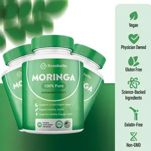 【3 Pack】 of Rosabella Moringa Capsules (800mg) for Immune Support, Gut Health & Vitamins