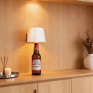 Adjustable Rechargeable 3-Temperature LED Wine Bottle Lamp, Touch-Controlled Battery-Powered Decorative Light for Home, Party, Bar