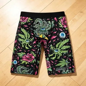 Mens Graphic Streetwear Gym Shorts Ice Silk Compression Fit Quick Dry Breathable Long Athletic Shorts Summer Activewear