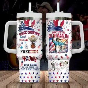 Toby Ke1th Music Custom Tumbler 40oz, Red White and Blue 250th Tumbler, 4th of July Tumbler