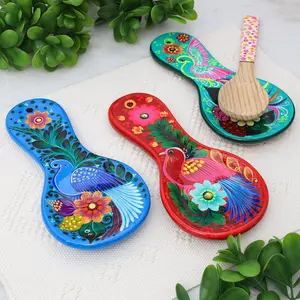 Hand-Painted Xalitla Clay Decorative Spoon Rest