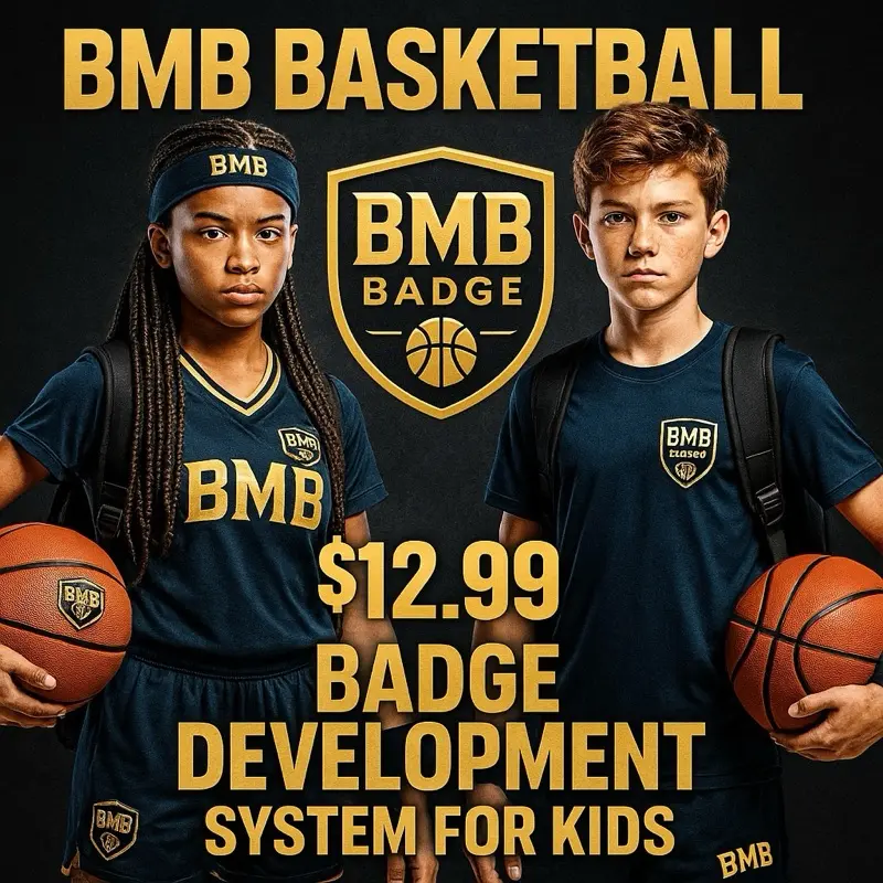 BMB Basketball Badge Training System Youth Basketball Drills, Skill Badges & Monthly Challenges for Kids