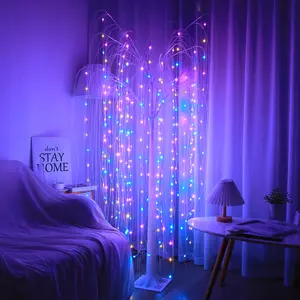 70.86-inch Tall LED Artificial Willow Tree Light with 12-Color RGB LED Strip and Remote Control; Fiber-optic Willow Branch Design; Ideal for Bedrooms, Home Decor, Gardens, Parties, and Holiday Celebrations
