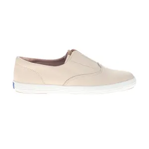 Keds Womens Champion Round Toe Leather Slip On Sneakers Shoes Casual - Beige