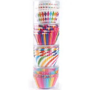 Cupcake Baking Paper Cups Muffin Cupcake Liners Colorful Rainbow Combo Disposable Baking Cups Set Standard Size,Pack of 400