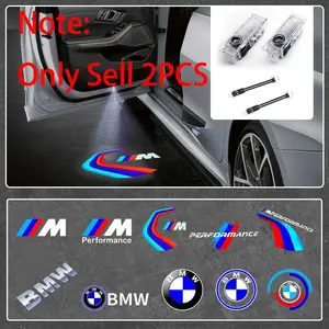 2Pcs For BMW 1 2 3 4 5 6 7 Z X Series E90 E91 E92 E93 E60 E61 E65 F01 F02 F10 F30 F48 G30 G38 X1 X2 X3 X4 X5 X6 X7 M M3 M5 Z4 LED Car Door Projector Ghost Shadow Lamp Car Logo Welcome Light Accessories Led Car Lights