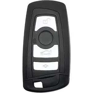 Replacement Keyless Entry Key Fob Case Cover for BMW 1 2 3 4 5 6 7 Series X1 X3 X5 M2 F Series 235ix 320 E90 E92 E93 X5 F10 F20 F30 F40 Key Fob (Black, 4 Buttons)