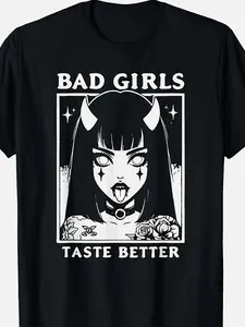 Vintage Bad Girl Better Tasteful Tattoo Lover T-Shirt, comfortable and breathable fabric 200G casual sports T-shirt, 100% pure cotton, machine washable