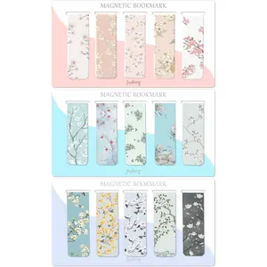 15 Pieces Bookmarks, Magnetic Bookmarks for Women, Page Markers for Students Teachers Reading (Floral Style)