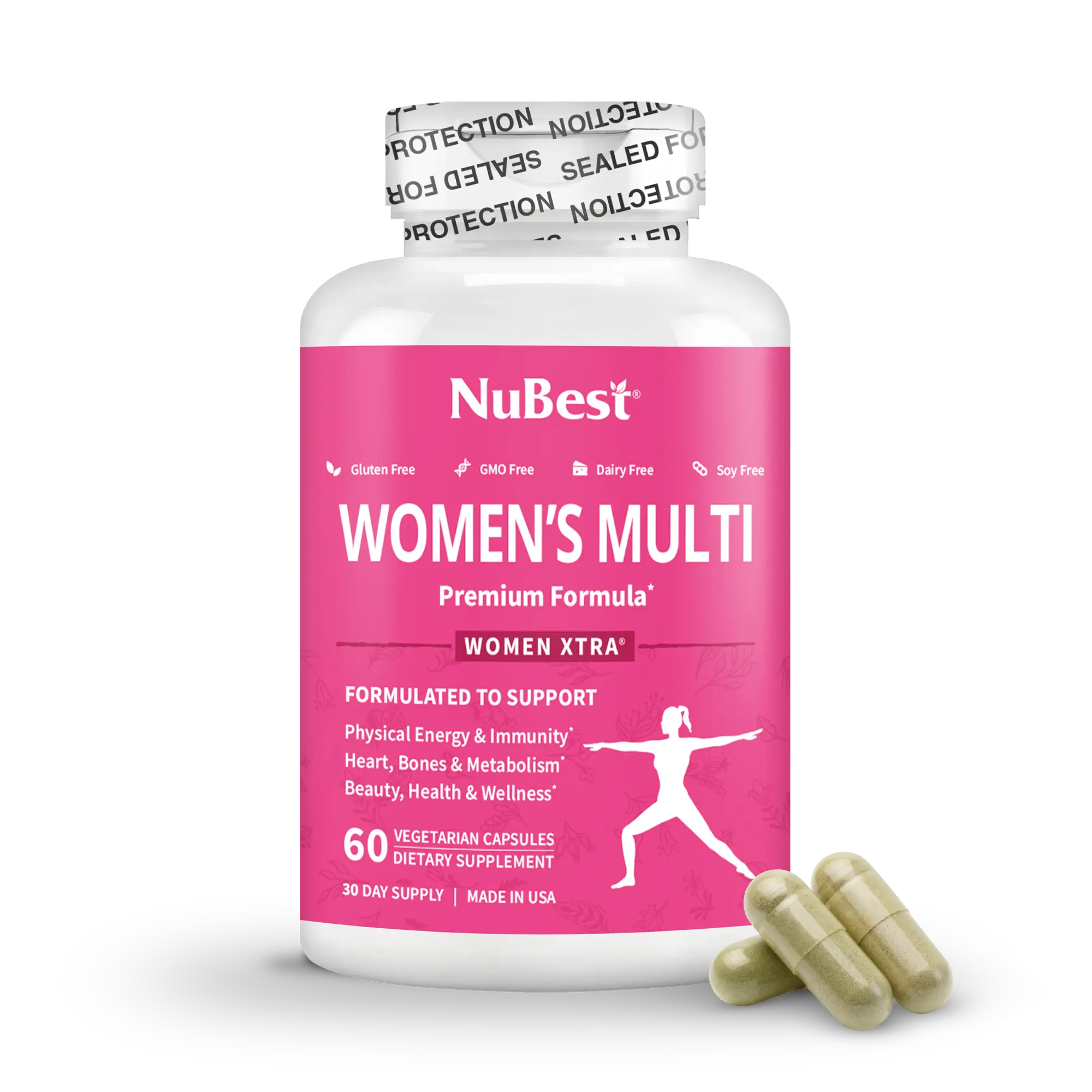 NuBest Women's Multi | Daily Multivitamin with 20+ Nutrients, Biotin, Maca & Spirulina for Energy, Skin & Immunity