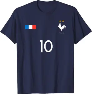 France Jersey Shirt 10 French Football Soccer Men Women T-Shirt