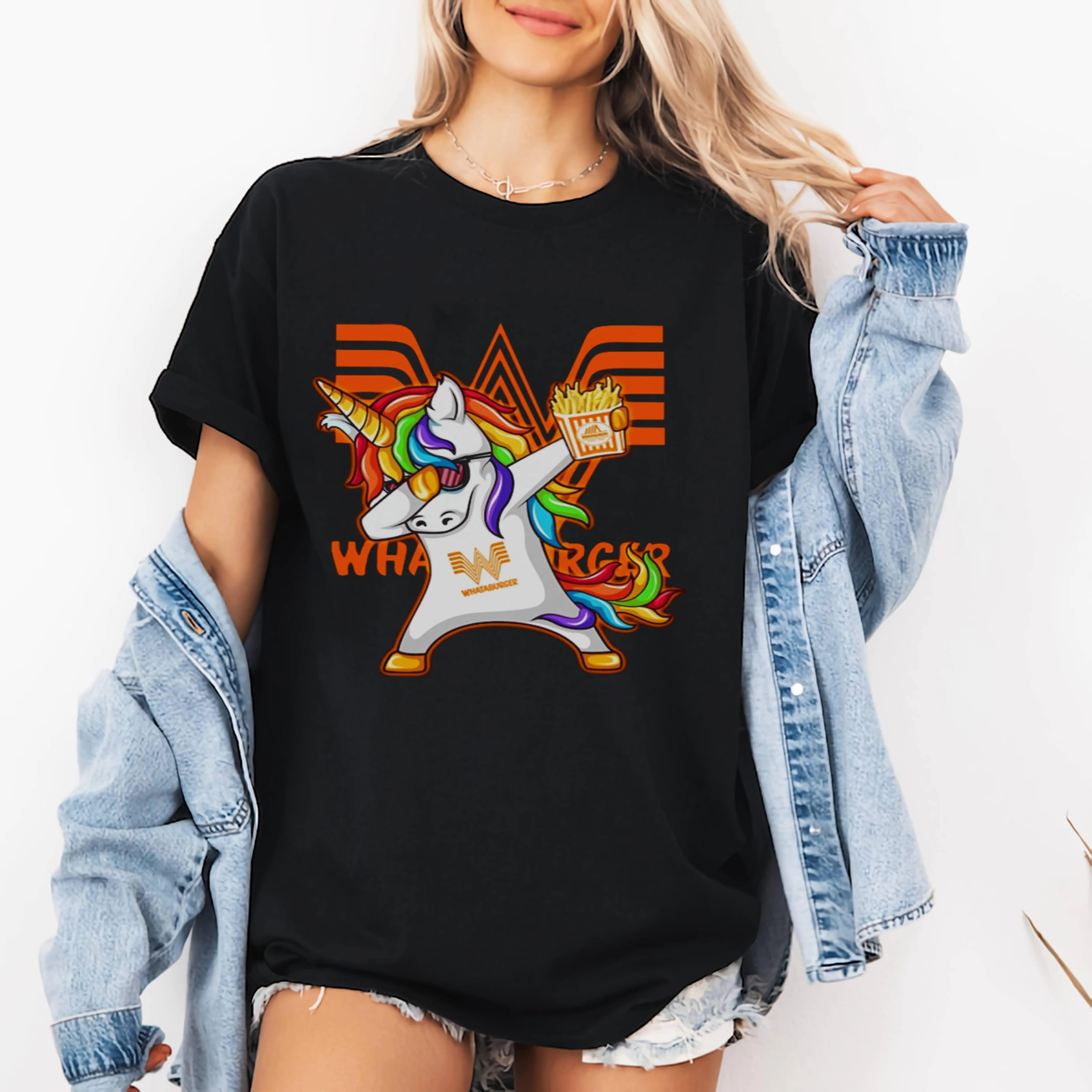 Dabbing Unicorn Loves Whataburger T shirt Gift for Men and Women