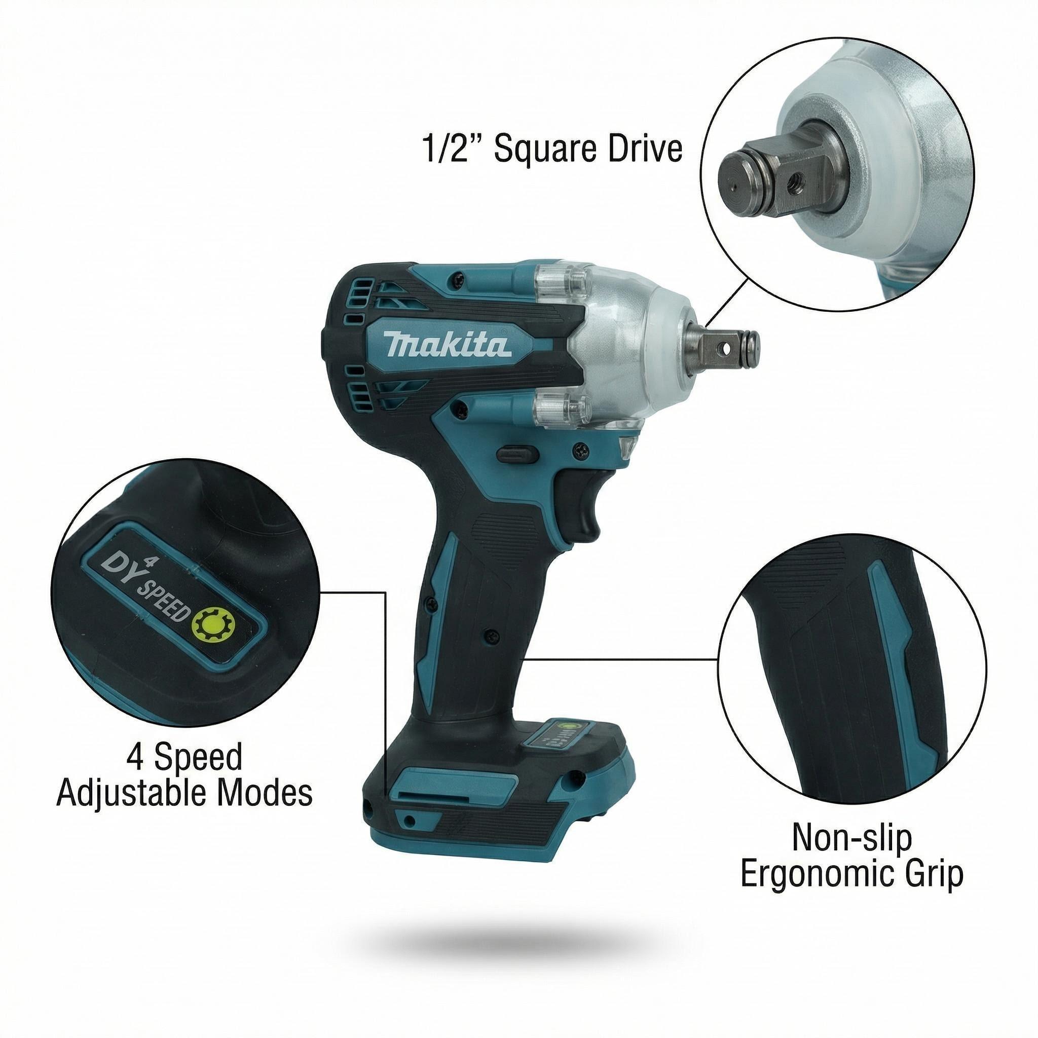 Makita DTW300 18V Brushless Impact Wrench With Battery Charger for Heavy Duty Fastening Electric Wrench Durable
