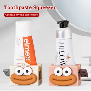 2 Counts Toothpaste Dispensers, white and pink dual color practical bathroom storage tool