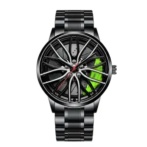 This watch belongs to the ultra‑performance concept wheel category (wheels), and it is a fashionable, trendy wristwatch (or an extreme racing functional‑style wristwatch). 3D 3D Sports Car Wheel Rim with Hollow Face and Ultra-Minimalist Flyback Pointer Di