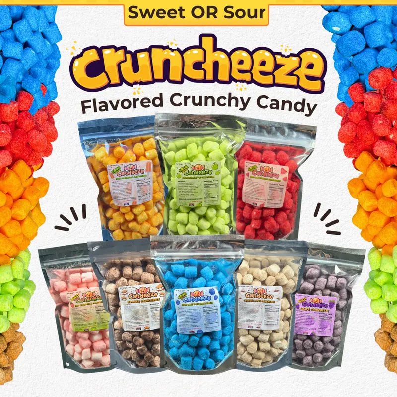 Candeeze’s Cruncheeze – Crunchy Candy Coated Bites (Sweet OR Sour) Freeze Dried Candy Snack Candeeze’s Cruncheeze – Crunchy Candy Coated Bites (Sweet OR Sour) Freeze Dried Candy Snack
