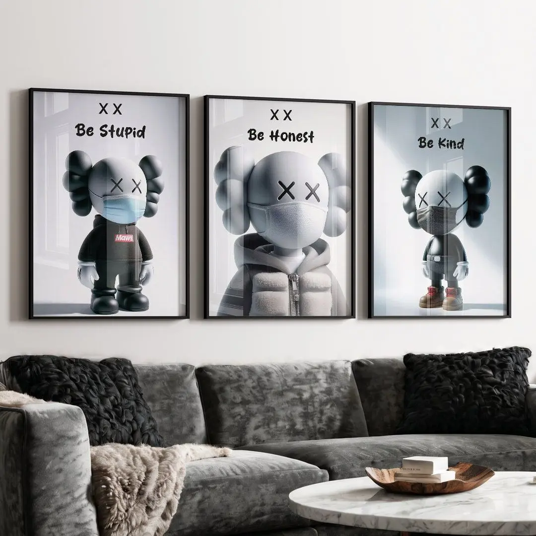 Hypebeast Figure Poster Set ,set of 3,Printable KAWS Graffiti Poster,Hypebeast Toys,Hypebeast Sneaker Poster