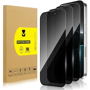 3 Pack  Screen Protector for  16 Pro Max [Anti-Spy Tempered Glass], Ultra , Anti-Scratch, Bubble-Free, Easy Install 9H Protective Glass for  16 Pro Max