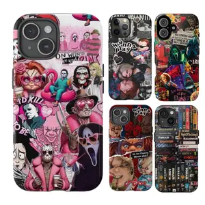 Halloween Spooky Ghost Chucky Scream Horror Phone Cases for iPhone 17 16 15 14 13 12 Pro Max Pro Air Plus Tough Shockproof Protective Cover Soft