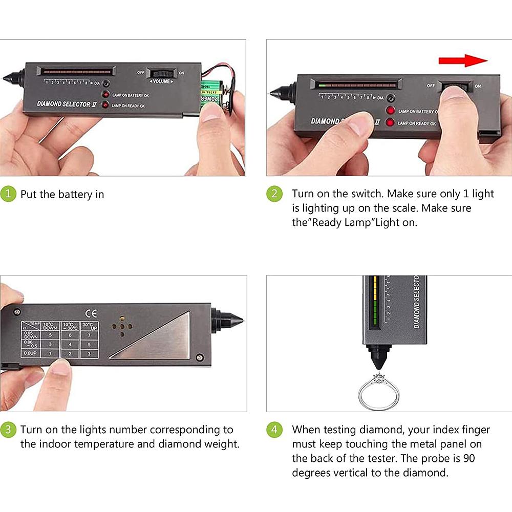 Professional Diamond Tester Pen Kit - Portable Diamond Selector II for Diamond, Moissanite & Gemstone Testing