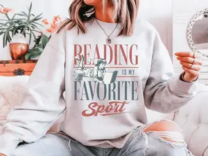 Reading Is My Favorite Sport Sweatshirt, Bookish Gildan Crewneck, Reader Gift, Vintage Reading Shirt, Cozy Bookworm Sweater
