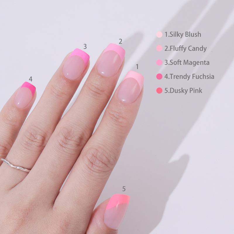 [ Pink Pastel Tip ] PRO-TIPS 150pcs Pink Pastel Short Square French Nail Tip, 15 Sizes Press-On Nails, Gel Acrylic Nail Extensions for Easy DIY, Ellie Young, Nail Art Kits