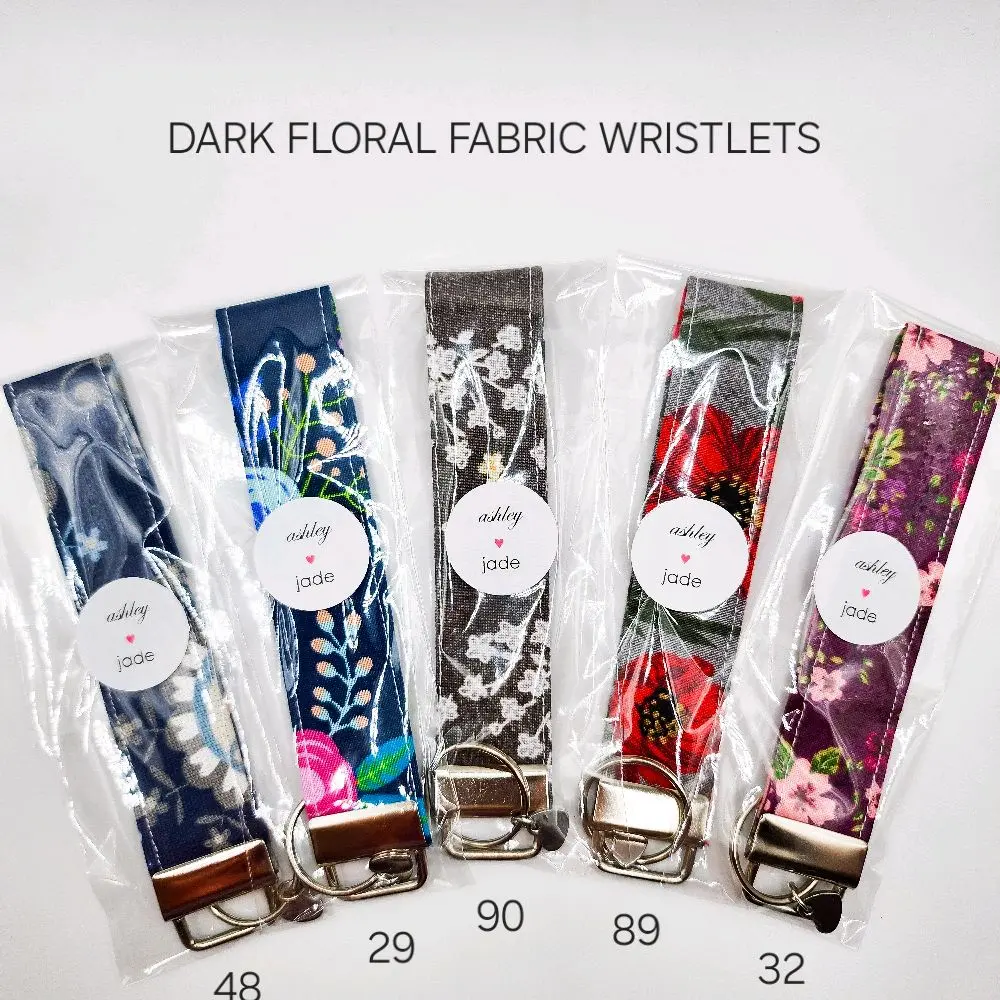 Ashley Jade Fabric Wristlets | Durable Fabric & Sturdy Metal Clasp | Comfortable Everyday Use | Assorted Patterns & Colors | Handmade Keychains