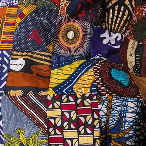 2 Yards African Patchwork Fabric - Bold Colors