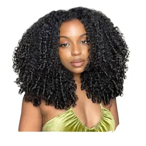 Curly Half Wig, Seamless Water Wave Flip Wig, 3-in-1 Glueless Ready-to-Wear Synthetic Wig, Invisible Hairline for Beginners & Vacation