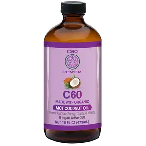 C60 POWER Certified Organic Health Supplement - C60 in MCT Coconut Oil, USDA Pure Antioxidant, Energizing, Fitness Support for Dietary Wellness & Vitality, Fitness Supplement
