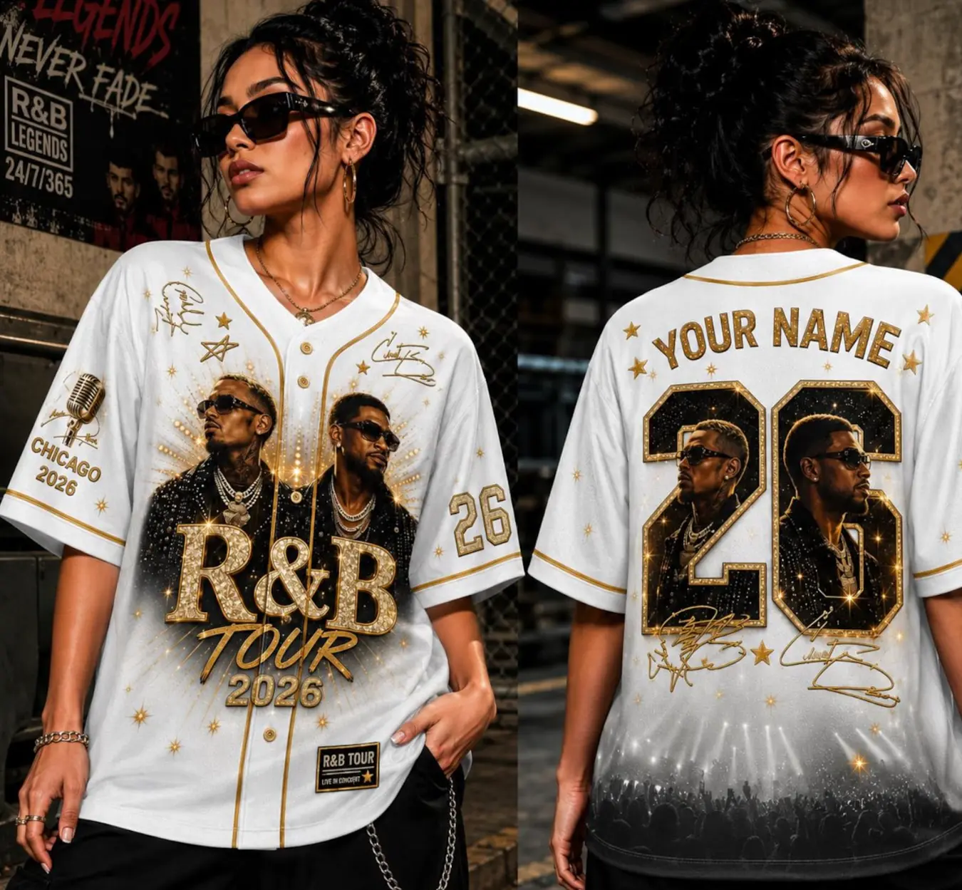 Personalized R&B Concert Baseball Jersey, Team Breezy Fan Shirt, Custom Name Number Tour Apparel