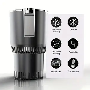 Car Heated & Cooled Cup Holder - One-Touch Cooling & Heating - Portable & Thermostatic - Fits Standard Car Cup Holders  Drinkware Mug