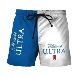 Full Print Michelob Ultra Hawaiian Beach Shorts, Summer Tropical Shorts Gift for Men and Women, Michelob Ultra All Over Print Hawaiian Shorts, Lightweight Summer Shorts for Men and Women Gift
