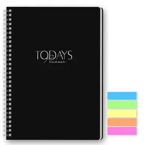Daily Planner Book Time Line Schedule Notebook Undated Planner with To-Do List Habit Tracker Minimalist Coil Efficiency Hand Journal with Stickers Productivity Planner Modern Planner Day Planner