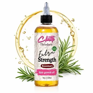 Extra Strength Rosemary Hair Growth Oil with Biotin & Fenugreek, Natural Scalp & Hair Oil for Longer, Thicker Looking Hair, Strengthening Formula for All Hair Types  4 Fl Oz