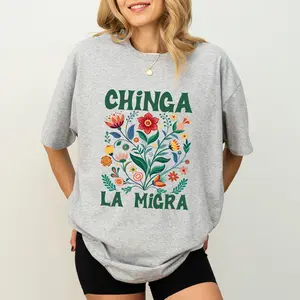 CherryCozy Chinga La Migra Graphic Tee, Liberal Shirt, No Ice Women T-shirt, Mexican Pride Clothing, Abolish Ice Shirt, No One Is Illegal Outfits
