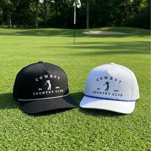 Cowboy Country Club Premium Rope Golf Hat | Luxury Western Golf Cap | Structured Snapback | Minimal Embroidered Hat | Unisex Country Club Style
