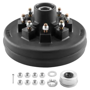VEVOR Electric Trailer Brake Drum, 1 Pack, 8-Hole on 4-Inch Bolt Circle Brake Drum for 7000 lbs Trailer Axles, Long Service Life, Replacement of 12 Inch Brake Hub Drums Assembly for Trailers, RVs