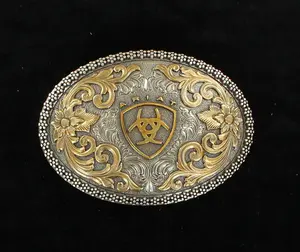 Ariat Antique Silver and Gold Oval Belt Buckle (A37005)