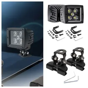 YCHOW-TECH 3 Inch 2PCS 100W LED Work Lights with Universal Base Mount Brackets, 100W Power Output, Car LED Lights for A-Pillar Front, Rear Bumper Use, Led Lights Car