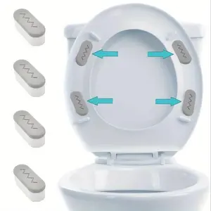 4pcs Toilet Seat Bumper, Bathroom Bidet Seat Bumpers With Strong Buffer And Adhesive Function For Bidet Attachment, Keep Your Toilet Seat More Secure And Comfortable Toilet Bumper Toilet Seat Protector